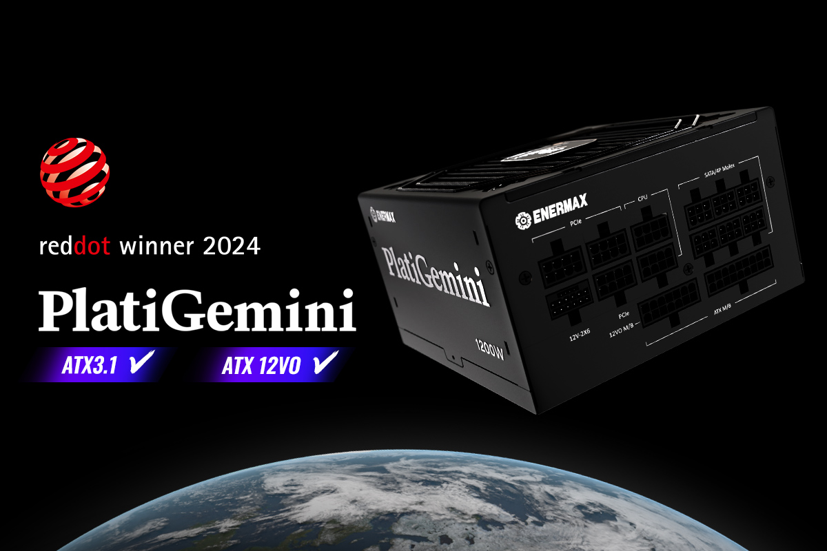 ENERMAX PlatiGemini ATX 3.1 & ATX12VO Power Supply Wins Red Dot Design Award 2024 in Product Design Category