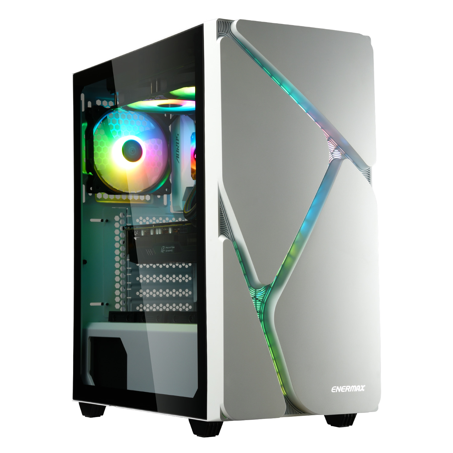 MS30-Marbleshell MS30 Mid-Tower Black/ White PC Case - Products