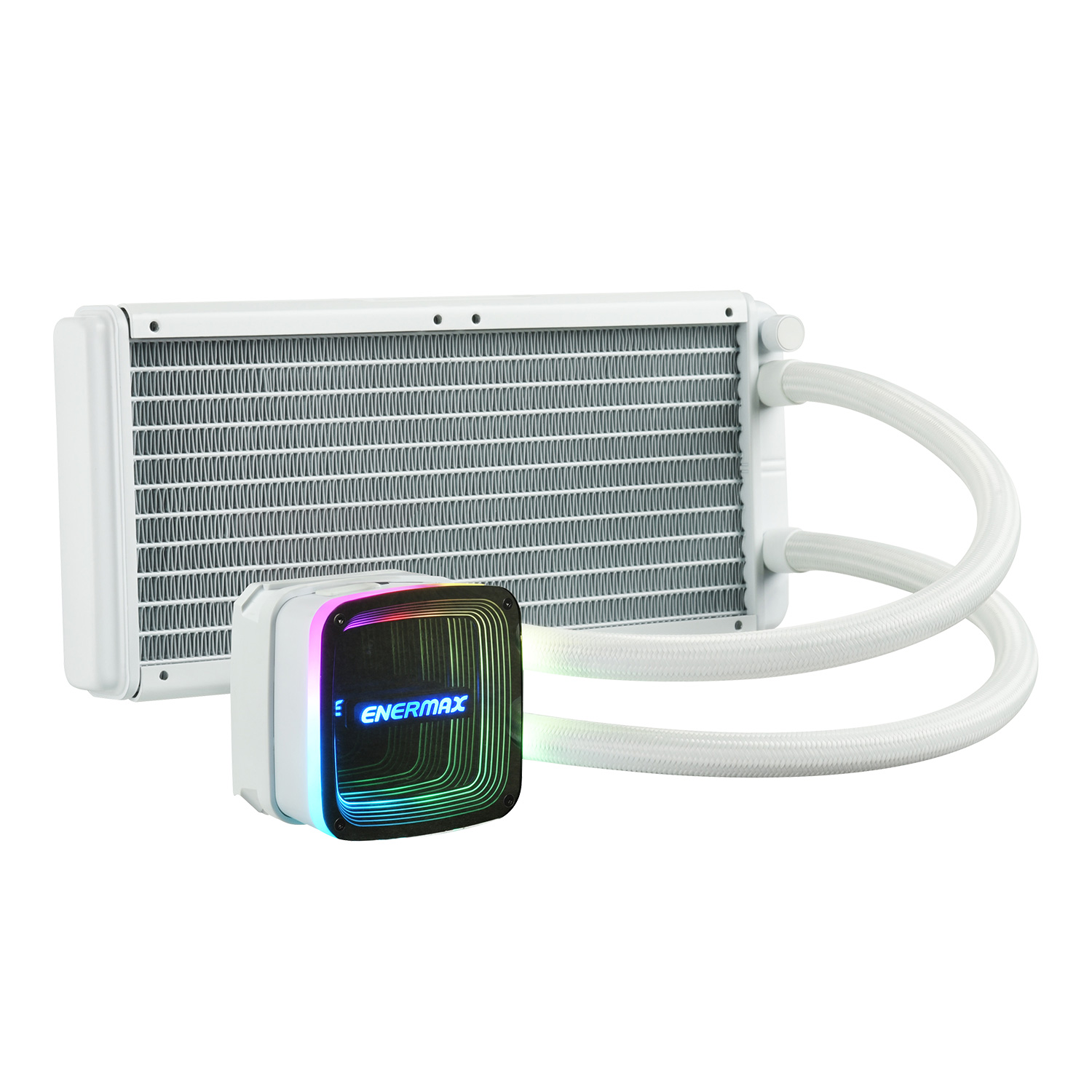 幻彩晶蝶特仕版AQUAFUSION ADV 240 ARGB CPU水冷散熱器-雪白版