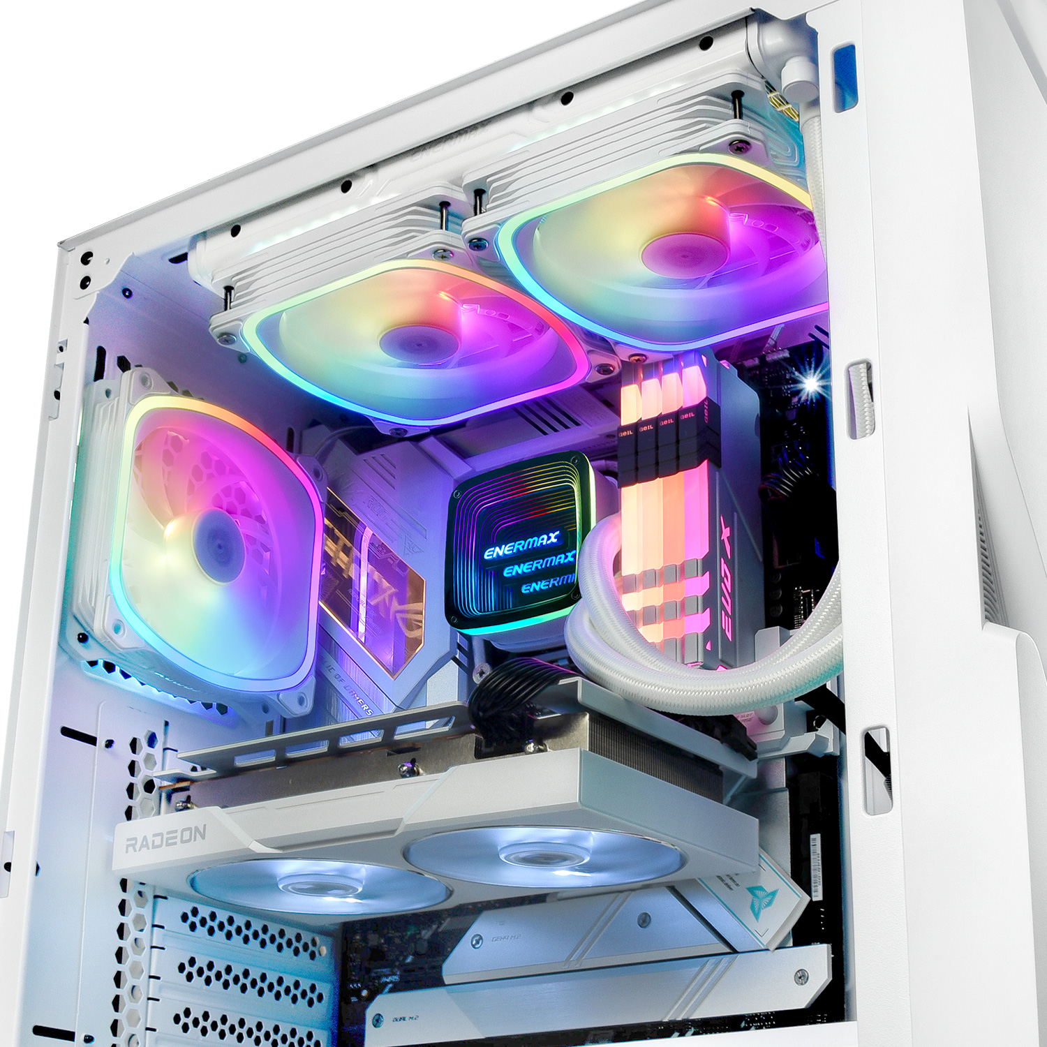 幻彩晶蝶特仕版AQUAFUSION ADV 240 ARGB CPU水冷散熱器-雪白版