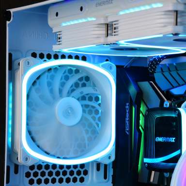 SquA RGB White 120mm PWM Fan- 3 Fan Pack -9