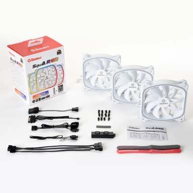 SquA RGB White 120mm PWM Fan- 3 Fan Pack -10